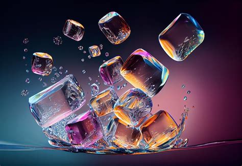 Premium Photo Arafed Image Of A Bunch Of Ice Cubes Falling Into The