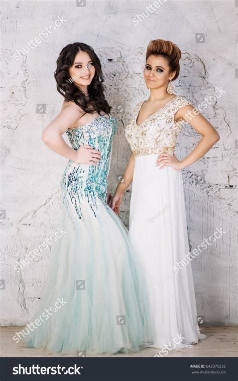 Two Beautiful Sexy Girls Blonde Brunette Stock Photo 642075532 Shutterstock