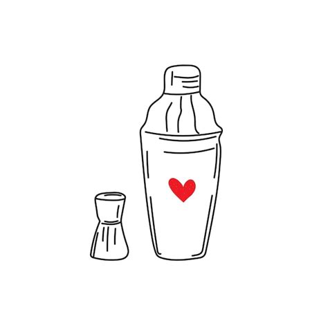 Premium Vector Shaker Cocktail Icon In Doodle Cartoon Style