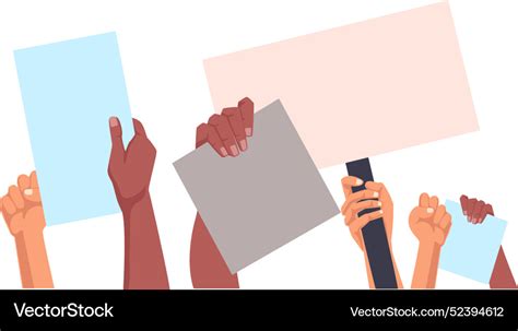 Hands Holding Placards Royalty Free Vector Image