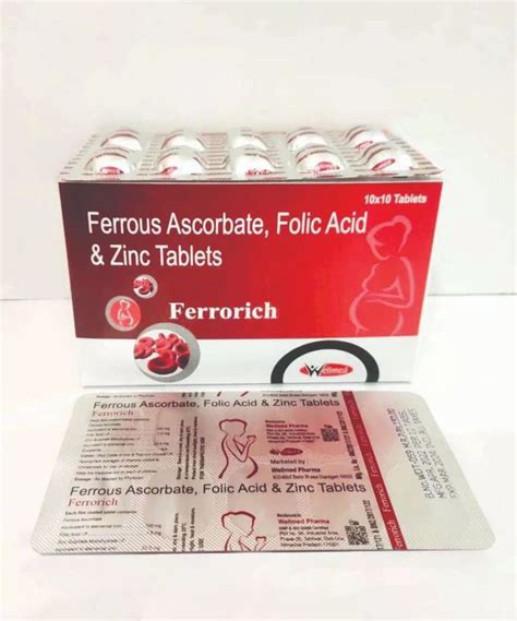 Ferrorich Ferrous Ascorbate 100mg Folic Acid 15mg Zinc 225mg