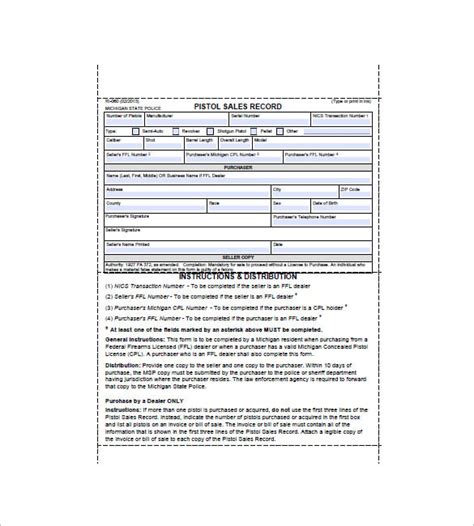 Gun Sale Receipt Template Pdf Template