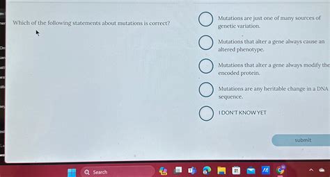 Solved Which of the following statements about mutations is | Chegg.com
