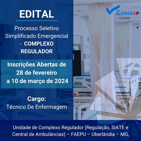 Inscri Es Abertas Para Processo Seletivo Simplificado Emergencial