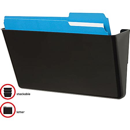 Deflect O Stackable DocuPocket Wall File 7 H X 13 W X 4 D Black