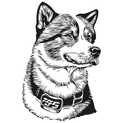 Premium Vector | Akita dog black drawing vector isolated face painting ...