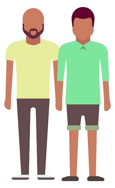 Deux Hommes Se Tenant La Main Heureux Couple Gay Vecteur Premium