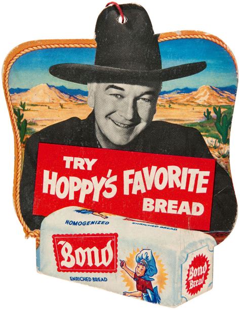 Hakes Hopalong Cassidy Bond Bread Fan Pull Advertising Sign