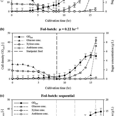 Time course of cultivation of Pseudomonas putida KT2440_xylAB with ...