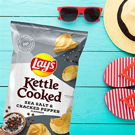 Lay S Kettle Cooked Sea Salt Cracked Pepper Flavored Potato Chips