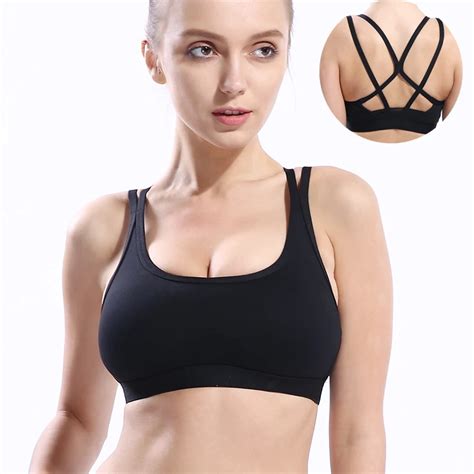 BESGO Wirefree Sexy Strappy Workout Full Cup Sports Bra Shockproof