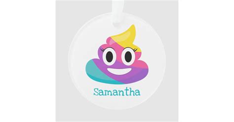 Rainbow Poop Emoji Ornament | Zazzle