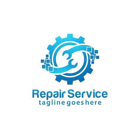 Premium Vector | Repair service logo design template