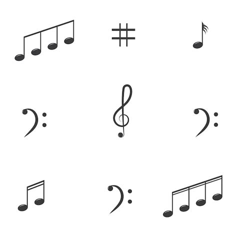 Elemento de diseño musical notas musicales símbolos ilustración