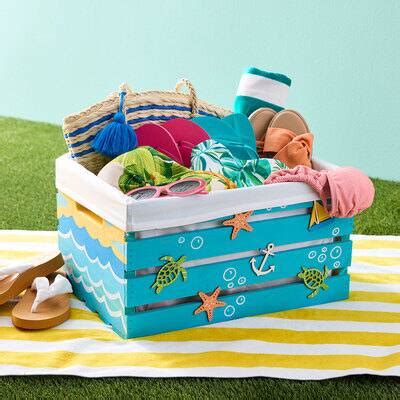 Ocean Themed Wood Crate Bikini Box Projects Michaels