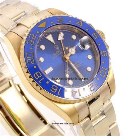 Rolex GMT-Master II Automatic Full Yellow Gold with Blue Bezel and Dial ...