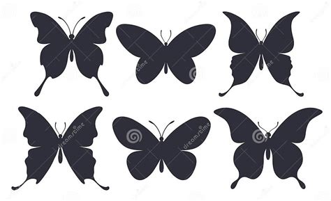 A Butterfly Silhouettes Vector Set Stock Vector Illustration Of