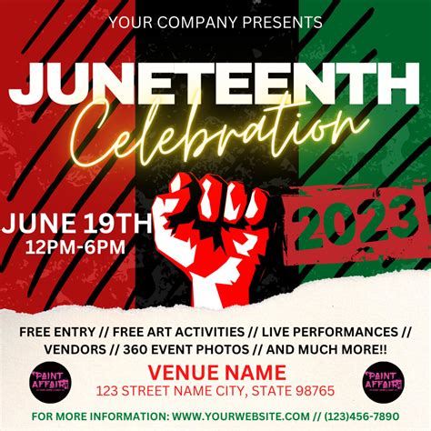 Juneteenth Digital Flyer Juneteenth Festival Juneteenth Event Etsy