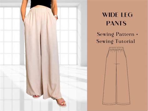 Wide Leg Pants For Women Sewing Pattern In 5 Sizes And Etsy