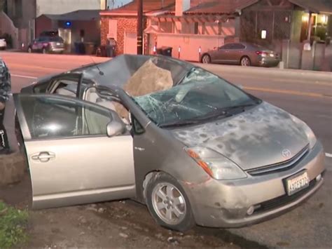 Man Describes Near Death Experience After Boulder Smashed Into His Car