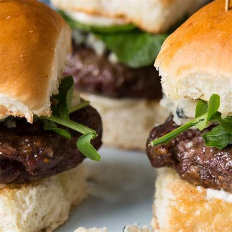 Venison Mince Aioli Rocket And Blue Cheese Sliders Recipe Olivado