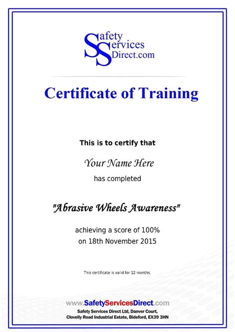 Fall Protection Certificate Template