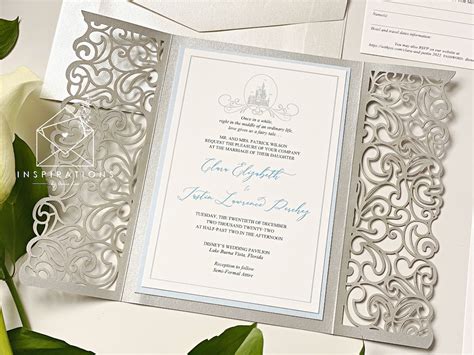 Cinderella Wedding Invitations Formal Disney Wedding Elegant Fairy