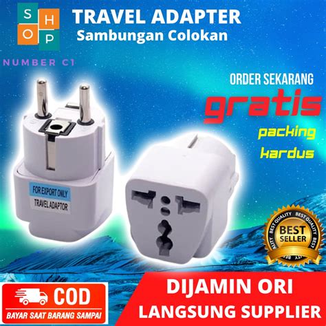 Jual Travel Adapter Sambungan Colokan Listrik Gepeng Over Steker Kaki