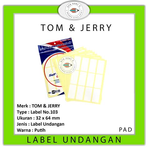 Jual Tom And Jerry Label 103 Putih Undangan Pad Shopee Indonesia