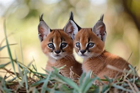 Premium Photo | Adorable Caracal Kittens