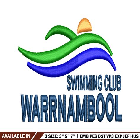 Swimming club logo embroidery design, Swimming club logo emb - Inspire ...