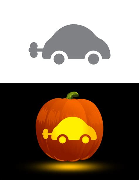 Printable Windup Toy Car Pumpkin Stencil