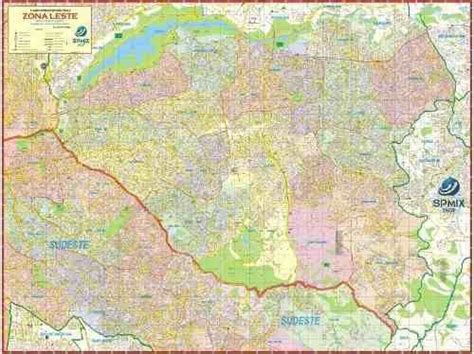 Mapa De São Paulo Zona Leste - Mapa Gigante Da Zona Leste De São Paulo 120 X 90cm - Edição Atualizada ...