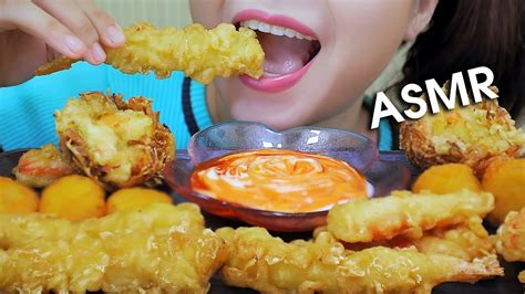 Asmr Mukbang Eating Japanese Fried Dish Tempuracrunchy Eating Sound 먹방 Linh Asmr Youtube