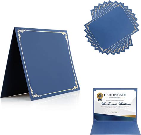 Blue Panda 24 Pack Navy Blue Award Certificate Holders