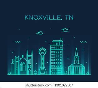 Knoxville Skyline Tennessee Usa Trendy Vector Stock Vector (Royalty ...