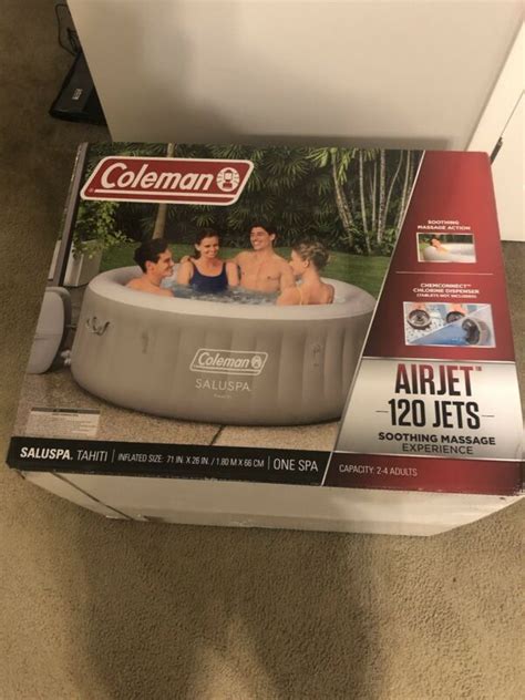 Coleman Saluspa 71 X 26 Tahiti Airjet Inflatable Hot Tub 2 4Person Spa In Hand For Sale From