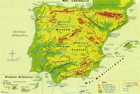 El relieve de España Mapas y geografía