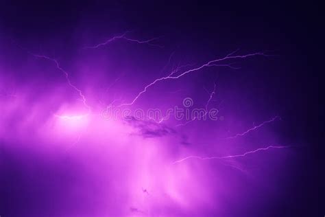 Lightning Strike in the Night Sky Stock Photo - Image of electricity ...