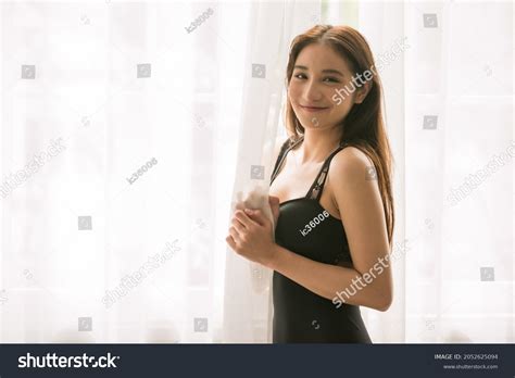 Asian Woman Sexy Wearing Black Bikini Stock Photo 2052625094 Shutterstock