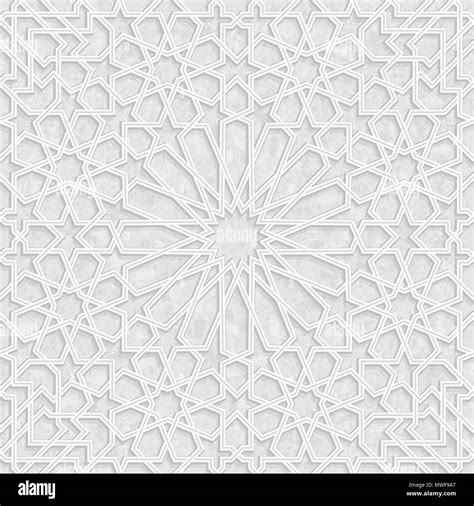 Morocco Seamless Light Grey Pattern Traditional Arabic Islamic