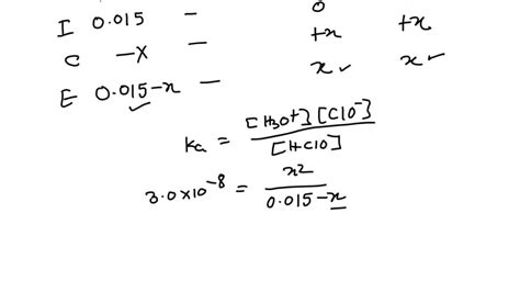 SOLVED The Ka Of Hypochlorous Acid HClO Is 3 0 10 8 At 250C What Is