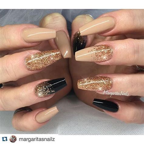 Nude And Black And Gold Nailartgang Repost Margaritasnailz With