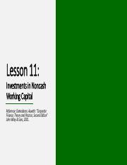 Lesson 11 Pdf Lesson 11 Investments In Noncash Working Capital