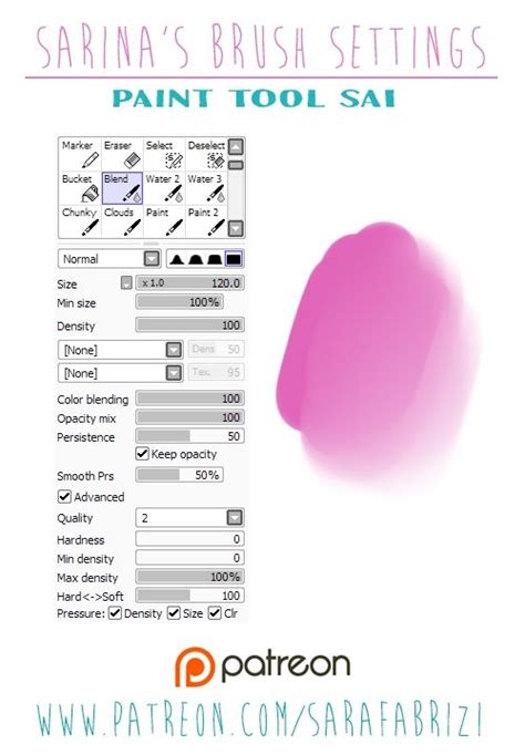 Pts Brush Settings Blender Paint Tool Sai Brush Set Brush