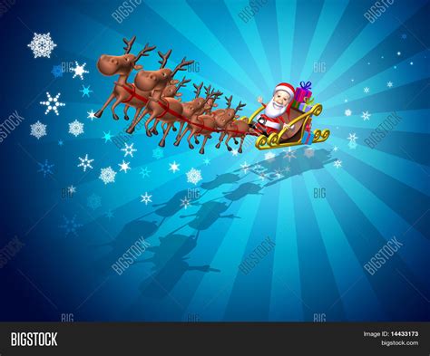 Santa Claus On Sledge Image And Photo Free Trial Bigstock