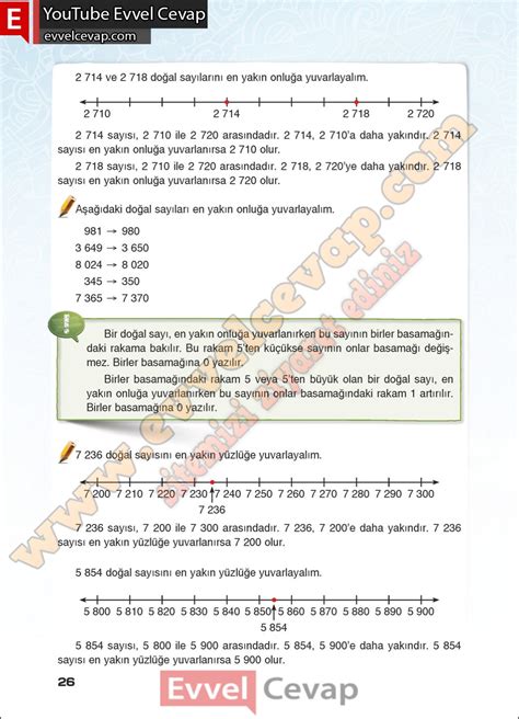 4 Sınıf Matematik Ders Kitabı Sevgi Sayfa 25 26 27 Cevapları