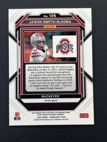 2023 Panini Prizm Draft Picks Red Prizm 135 Jaxon Smith Njigba 299