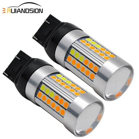 2PCS CANBUS 12V 24V T20 7443 W21 5W 3157 T25 P27 7W 3030SMD 66LEDS