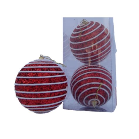 Bola natalina decorada vermelha cordão branco bola de natal